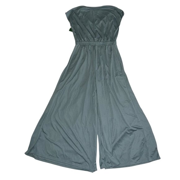 Halara V Neck Short Sleeve Side Pocket Wide Leg Waffle Casual Jumpsuit Sz Large - Picture 8 of 13